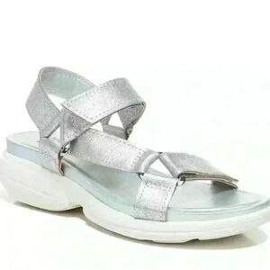 Naturalizer Silver Strappy Sandals